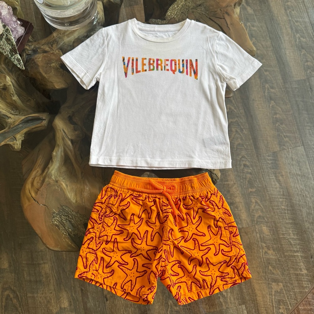 Vilebrequin Kids - Logo Tee & Swim Trunks Set